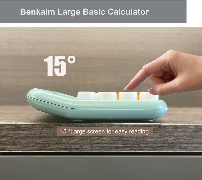 Benkaim Desk Calculator - 12 Digit Large LCD Display, Big Button Calculator for School, Home & Business Use (Brown Gradient) - Image 2